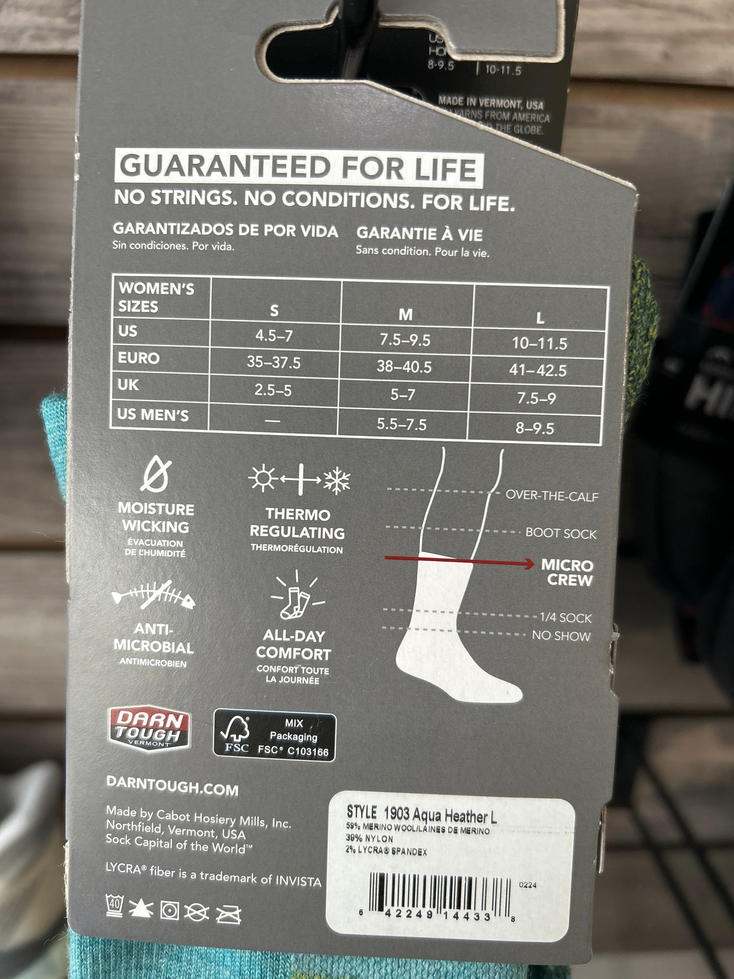 Darn Tough - Women's Hike/Trek Micro Crew Socks (Midweight)