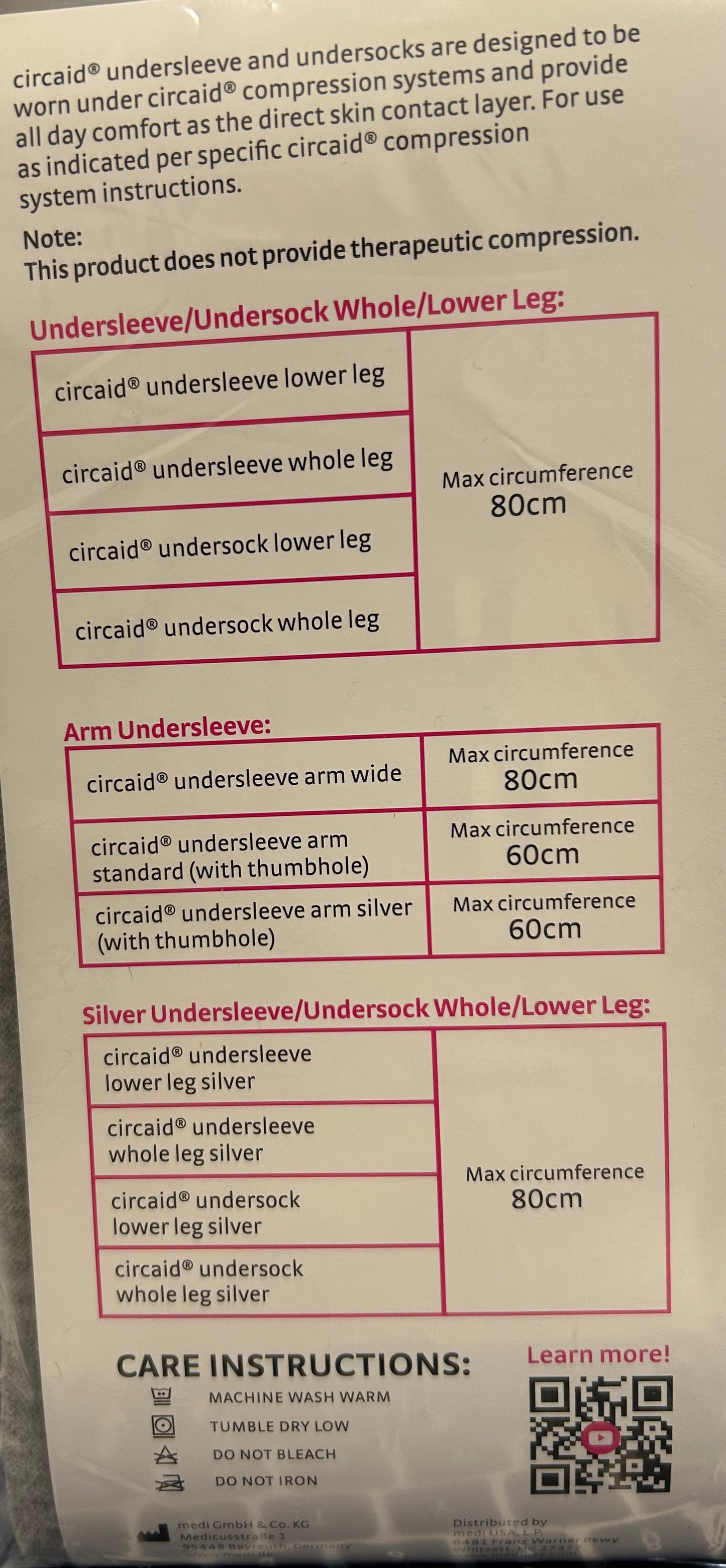 Circaid Full Leg Undersleeve Liner