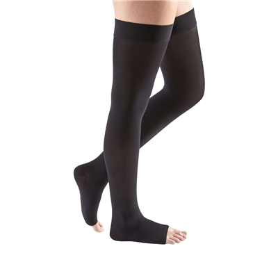 Mediven comfort - pair 15-20 mmHg thigh with silicone top band open toe